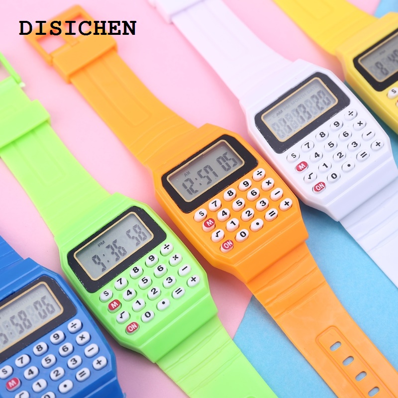 DISICHEN Sales promotion GUSENG Cartoon Fad Children Silicone Date Multi-Purpose Electronic Calculator Wrist Watch for Kids Dropshipping