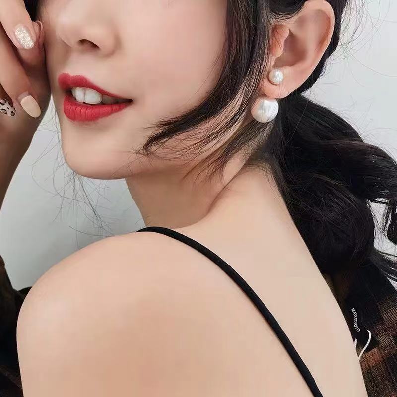 【New Arrivals】Korean Fashion Elegant Pearl Ear Stud Size Double-sided Pearl Ear Stud Women Simple Earrings Women Small Jewelry