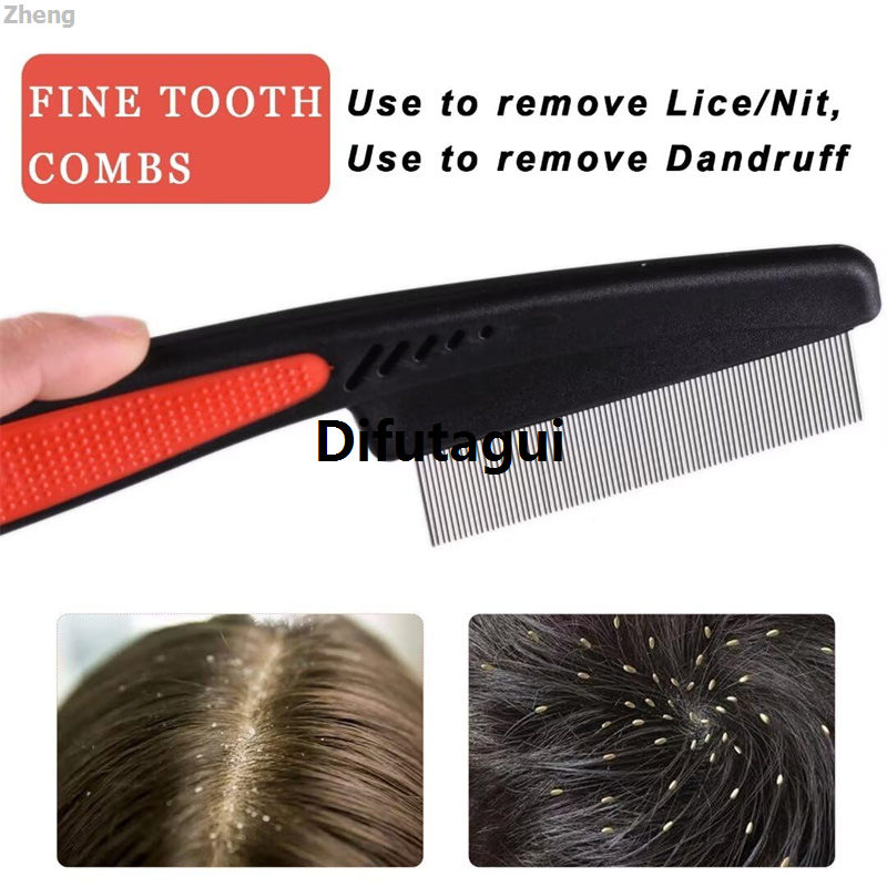 Difutagui Zheng Hair Beauty Scalp Comb, Stainless Steel Fine Tooth Scalp Gabrids Comb Original New style Set 2 Pieces Dandruff Pack Dandruff Removal Sweeping Detox Comb