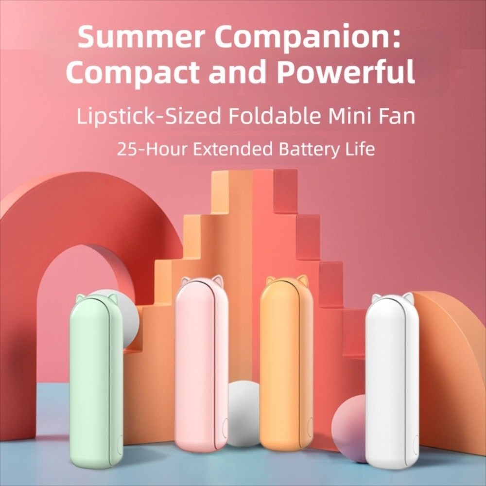 Powerful Rechargeable Portable Mini Handheld Fan 3 Speed 2000mAh Folding Cooling Hand Fan Quiet Cute Small Pocket Fan Outdoor