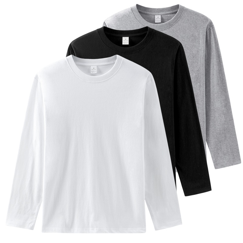 HOT Cotton 100% Long-sleeved Men's T Shirt MRMT 2025 Brand New Round-collar Solid-color Men T-shirt for Male Tshirt Man Tops Tees