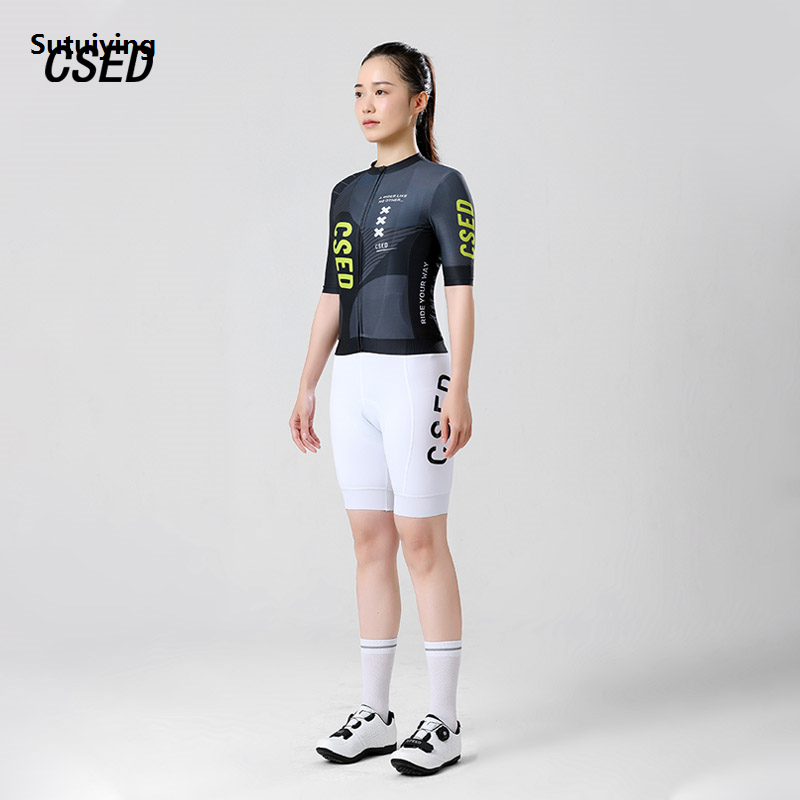 Sutuiying CSED Cycling Jersey Summer Bicycle Riding Clothes Women's Short 2025 Sleeved Bike Clothing Full Zipper Breathable Soft Clothes