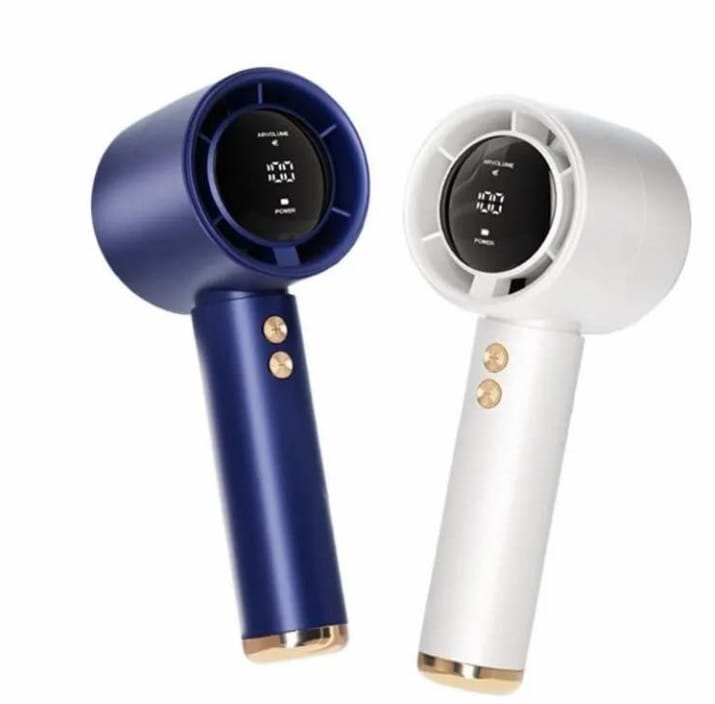 Super Mini Turbo Fan Portable Handheld USB Rechargeable 100 Level Adjustment Long Battery Speed LED Digital display Small Electric Fan (1pc)