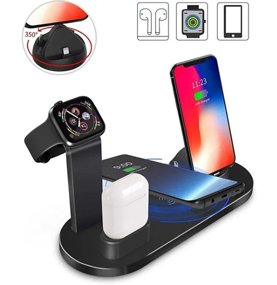 4 in 1 Fast Charging Portable Multi-function Charging Dock Compatible with Apple Watch Airpods Headset Charging Station