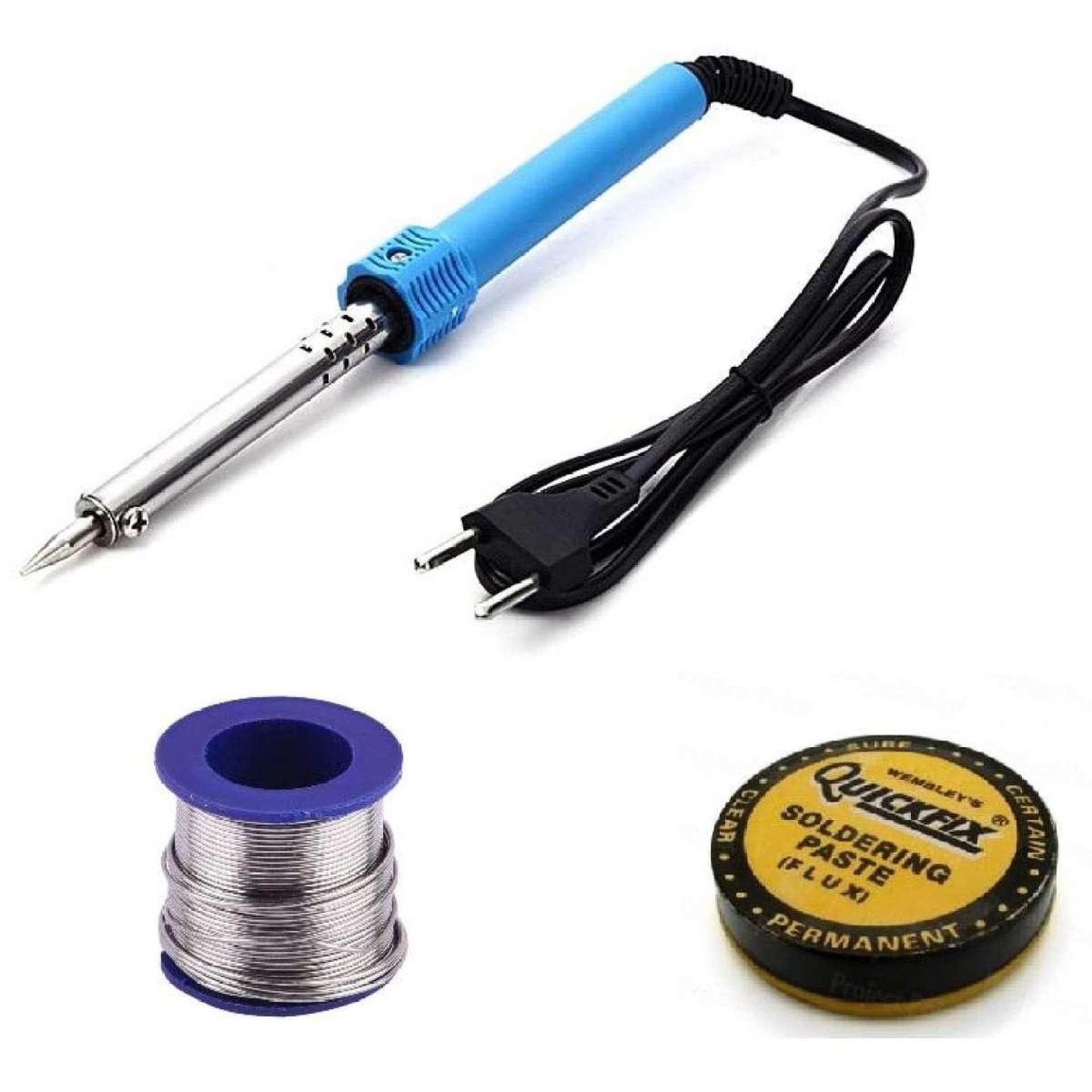 Soldering Iron Set With Mini Stand, Wire and Paste