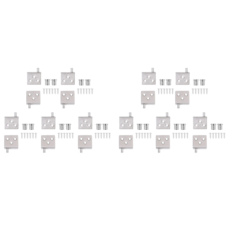 20Pcs Concealed Hinges Cabinet Up and Down Door Pivot CT Corner Codes for Wood Panel Cupboard Display Support
