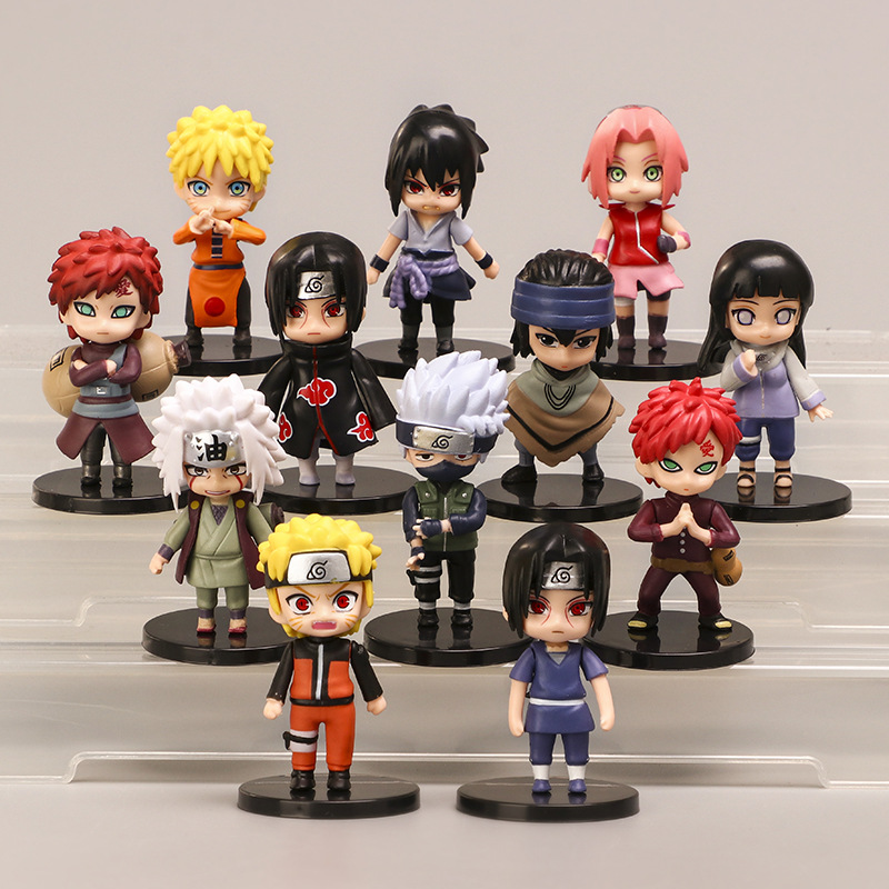 DefigureToy Garo Den Wind Naruto Set 12 Hot Single / Anime Hinata Sasuke Itachi Kakashi VersionPVCmodeldoll casregalos