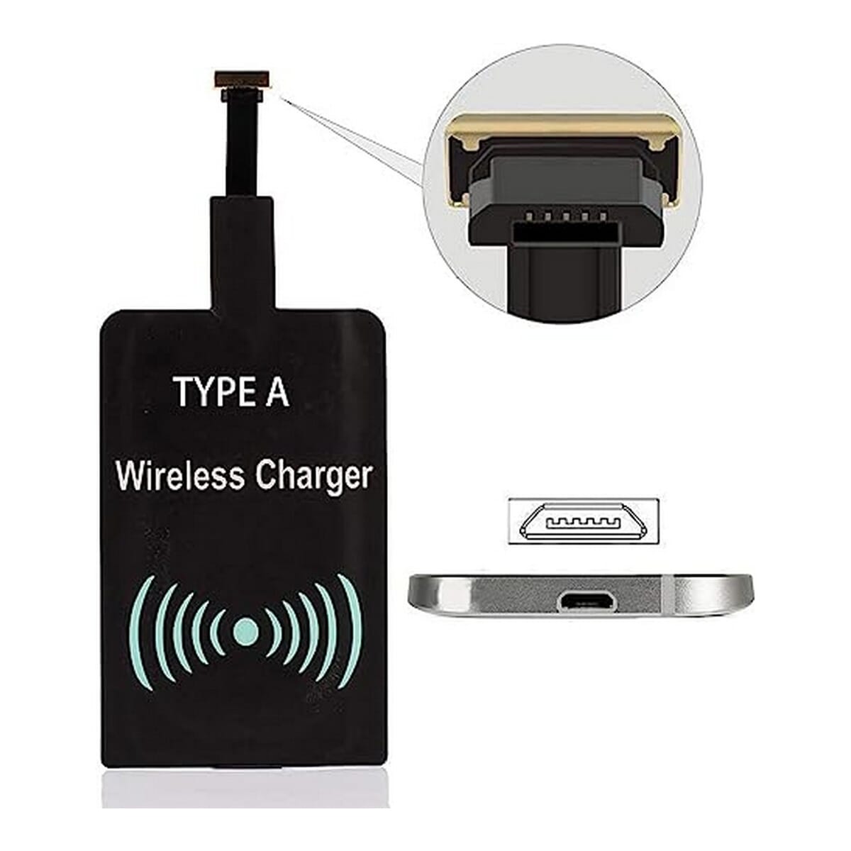 Qi Wireless Charger Receiver Micro USB Type A- Narrow Interface Up Positive Direction Ultra-Thin Android Charging Adapter Mini Patch Module Chip
