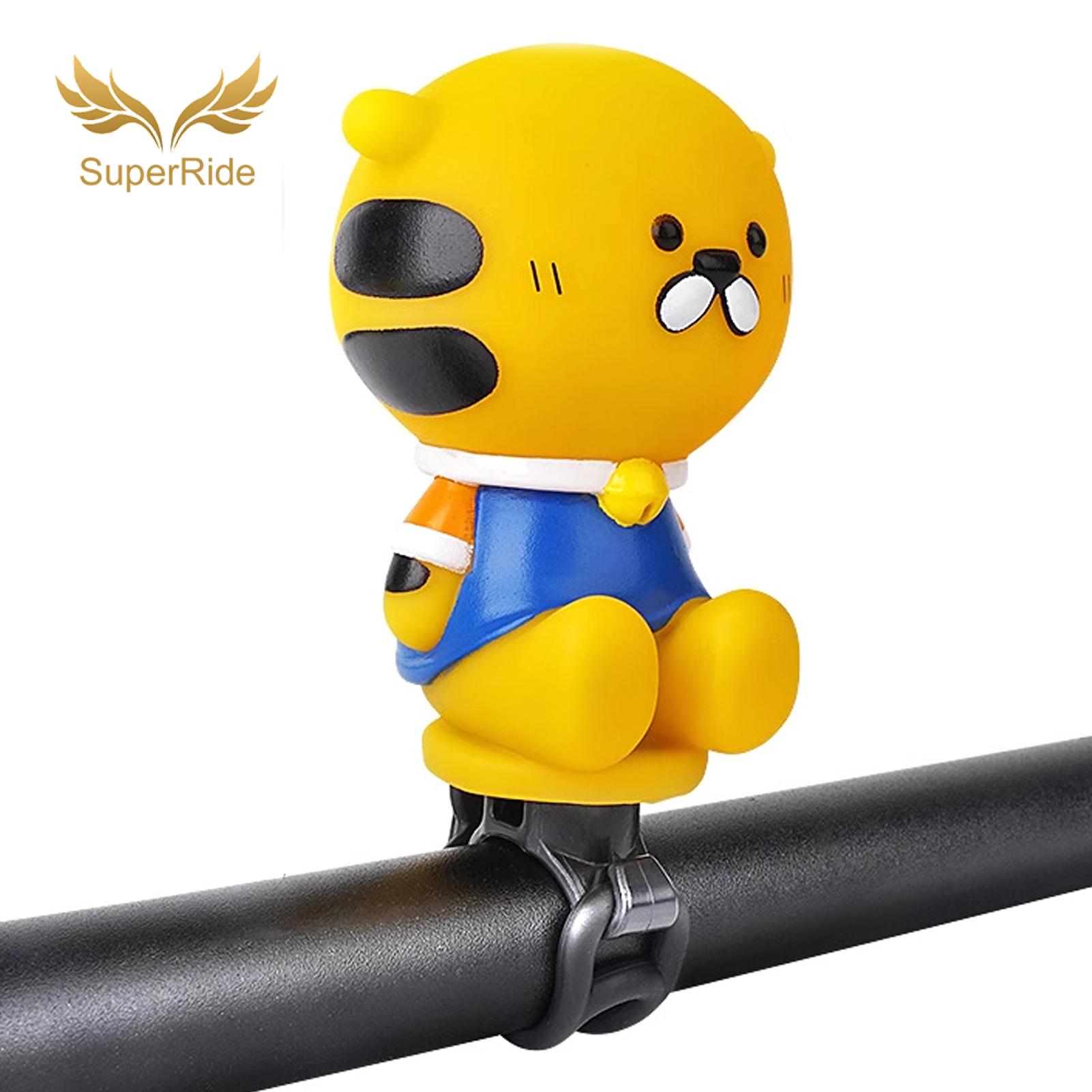 SuperRide Bicycle Bell Lightweight Design Cartoon Bike Bell for Kids Fun Squeeze Bicycle Horn with Clear Sound Easy Install on 0.87 for Children