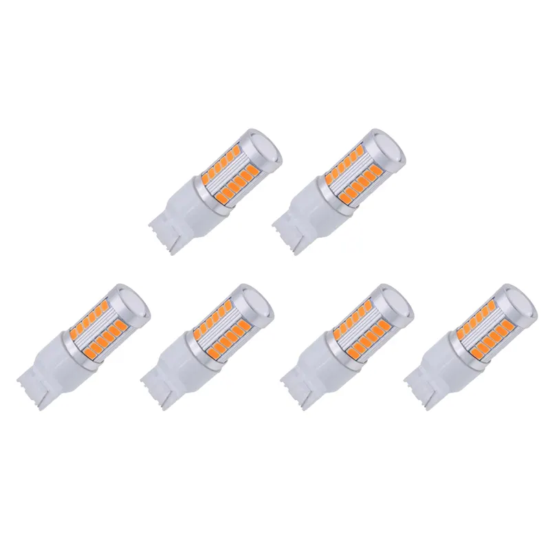 NAMUNY 7440, T20 LED Bulbs Amber Yellow 900 Lumens Super Bright Turn Signals Light DC 12V 3.6W (Pack of 6)