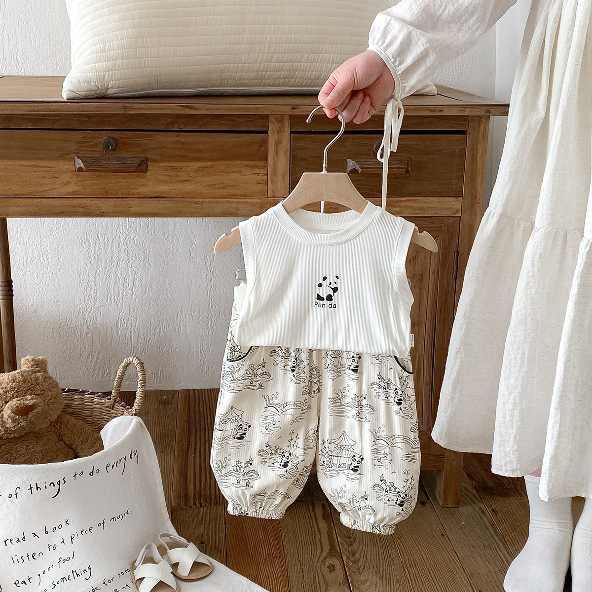 Dianxi baby summer suit, male 1 year old, foreign style, 2 female baby summer clothes, thin vest, mosquito repellent pants two-piece set