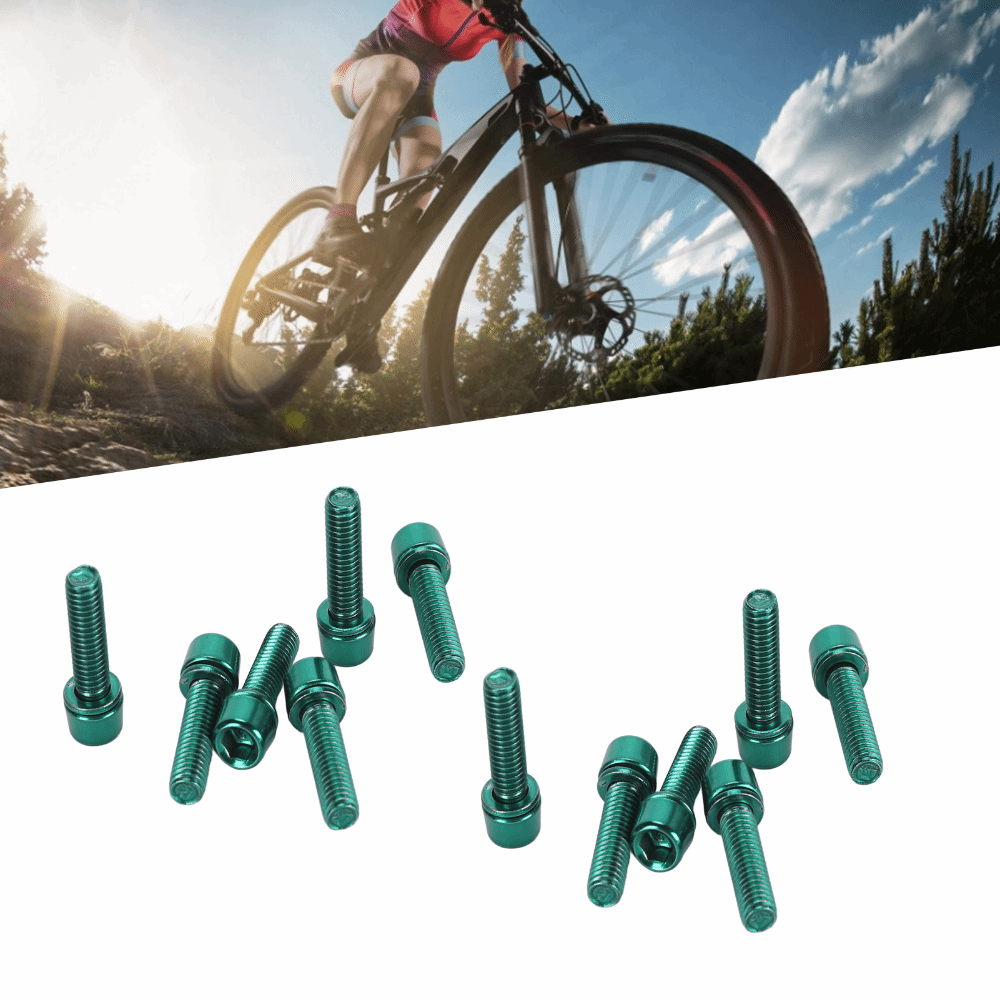 12PCS Durable M5x18mm Bicycle Stem Screws Hex Socket Steel Alloy Bike Stem Bolts High Strength Handlebar Stem Screws Bike Maintenance