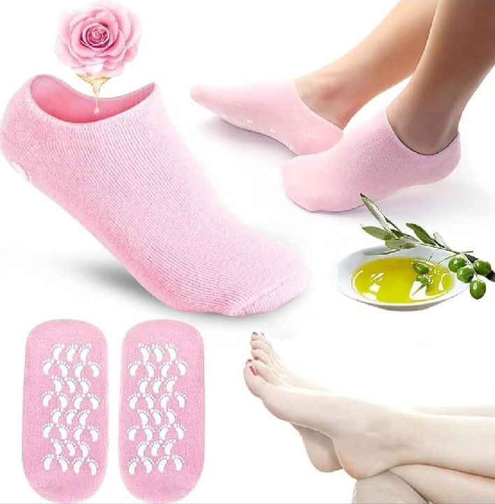 Moisturizing Silicone Spa Gel Socks For Dry Cracked Feet - 1 pair