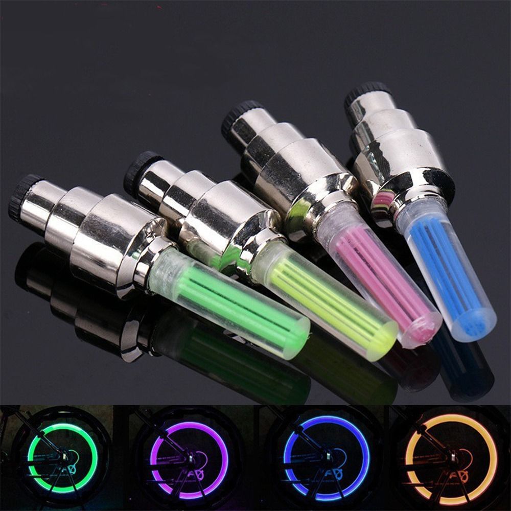 Fashion Aluminum Alloy LED Wheel Lights Warning Light Flash LED Flash Lamp Bicycle Valve Light Car Accessories