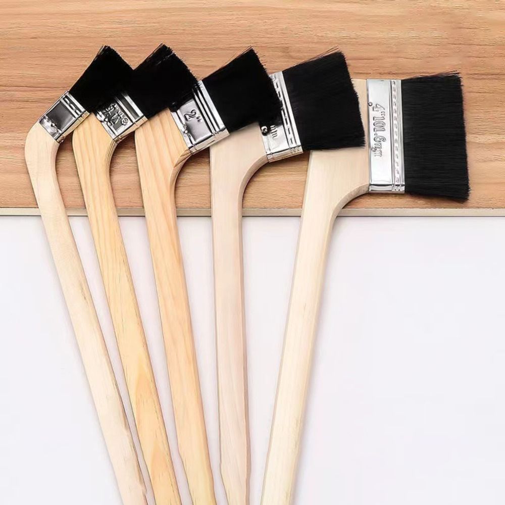 Multifunction Long Handle Elbow Universal Bristle Brush Cleaning Tool Wall Painting Wood Handle Brush Handle Wooden Brush Cleaning Paint Brushes Stains