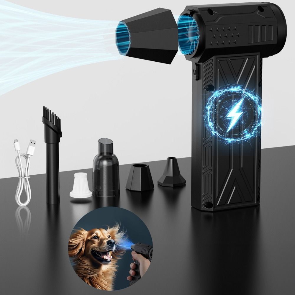 Air Dust Blower Brushless Motor Turbo Violent Fan 200W 52m/s Electric Air Duster Multifunctional Type-C Charging Powerful Air Blower Dust Cleaning Tools