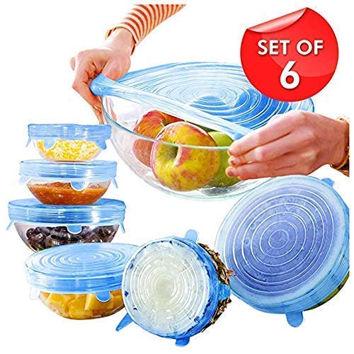 6PCS/Set Perfect Seal Silicone Super Stretch Lids