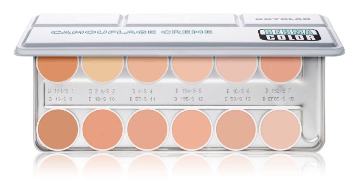 Kryolan Camouflage System Makeup Palette with 12 Shades By Genuine Collection