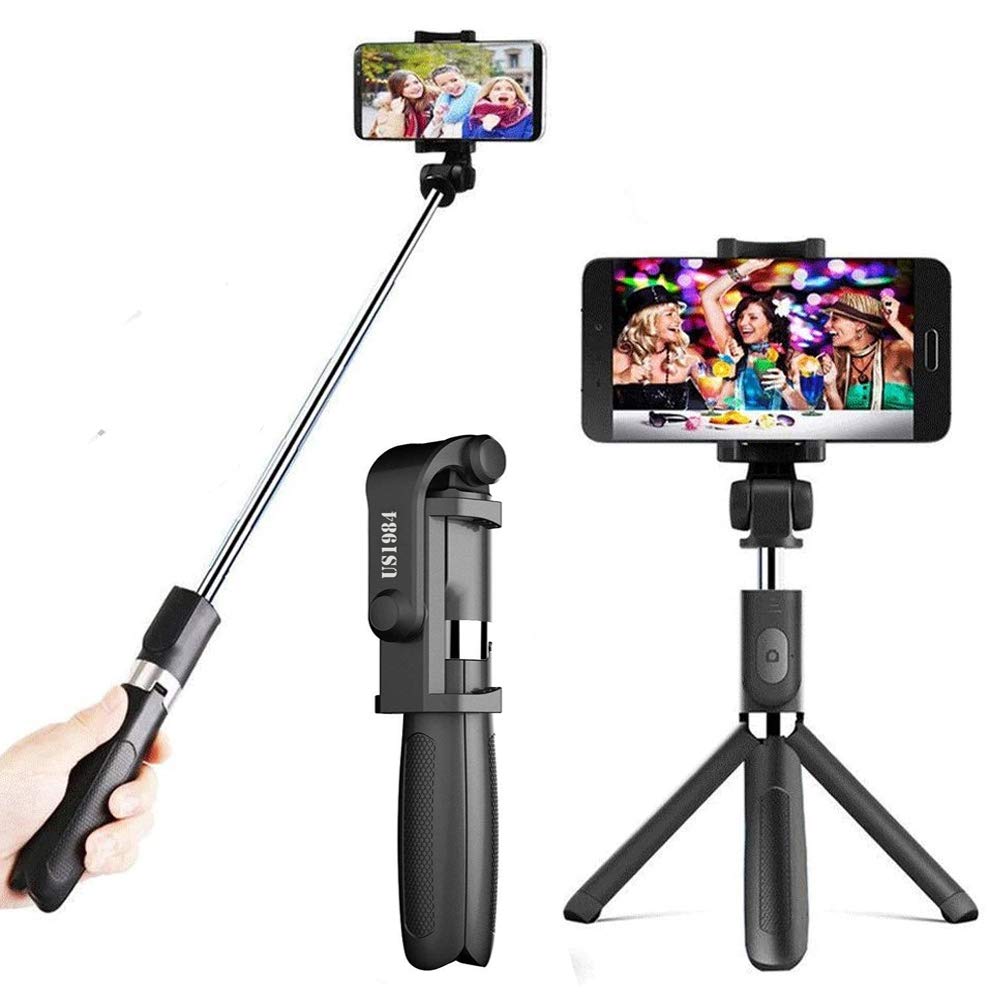 Hitech Tripod with Selfie Stick And Rechargeable Bluetooth Remote for Tiktok