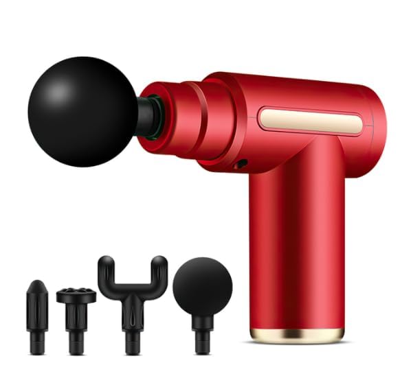 740 Powerful Electric Massage Gun Deep Tissue Muscle Massager with Multiple Heads Rechargeable Body Pain Relief Device