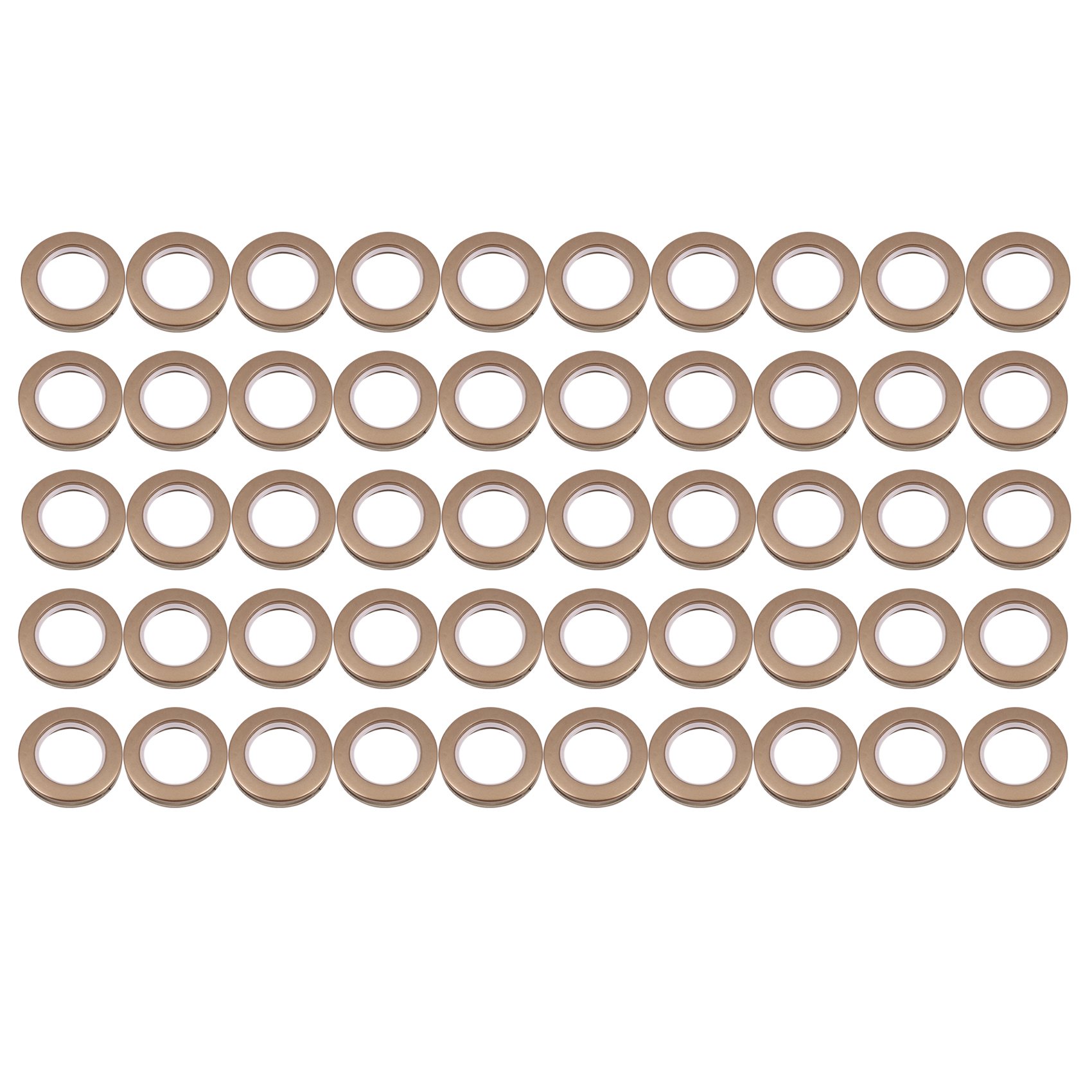 NAMUNY 50 Pack Curtain Grommet, Inner Diameter 43mm Curtain Eyelet Rings Nanoscale Low Noise Roman Ring (Silver)