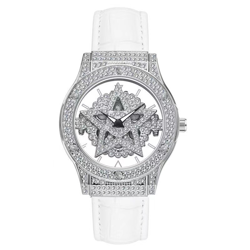 2022 five-pointed star time to run watch women's Douyin Internet celebrity women's watch full of diamonds and five-star mang