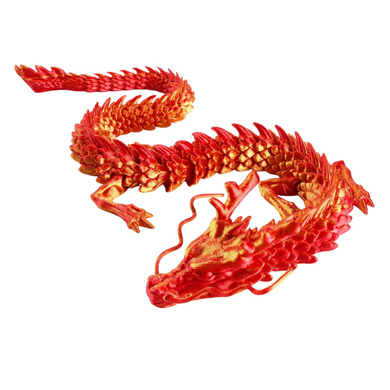 3D Printed Articulated Chinese Dragon Stunning Fish Tank Landscaping Decoration,D
