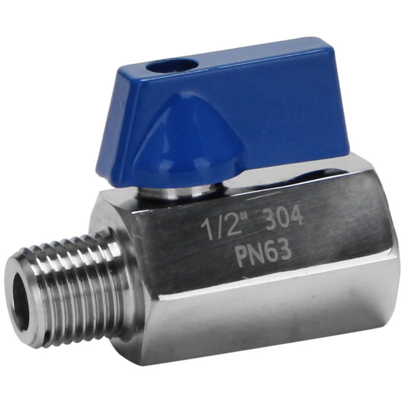 NAMUNY Ball Valve 1/2 inch 304 Stainless Steel Mini Ball Valve Female and Male NPT Great for Shower Flow Control Valve