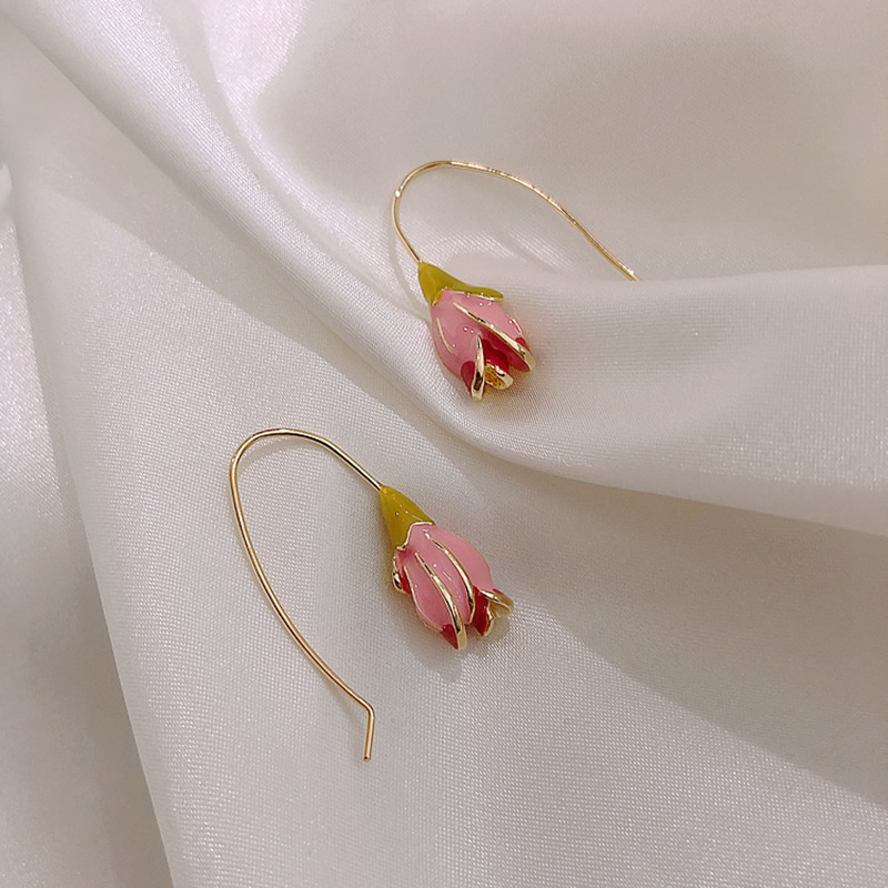 Retro Tulip Earring Minority French Gentle Earring Sweet Girl Spring Earring Wodde