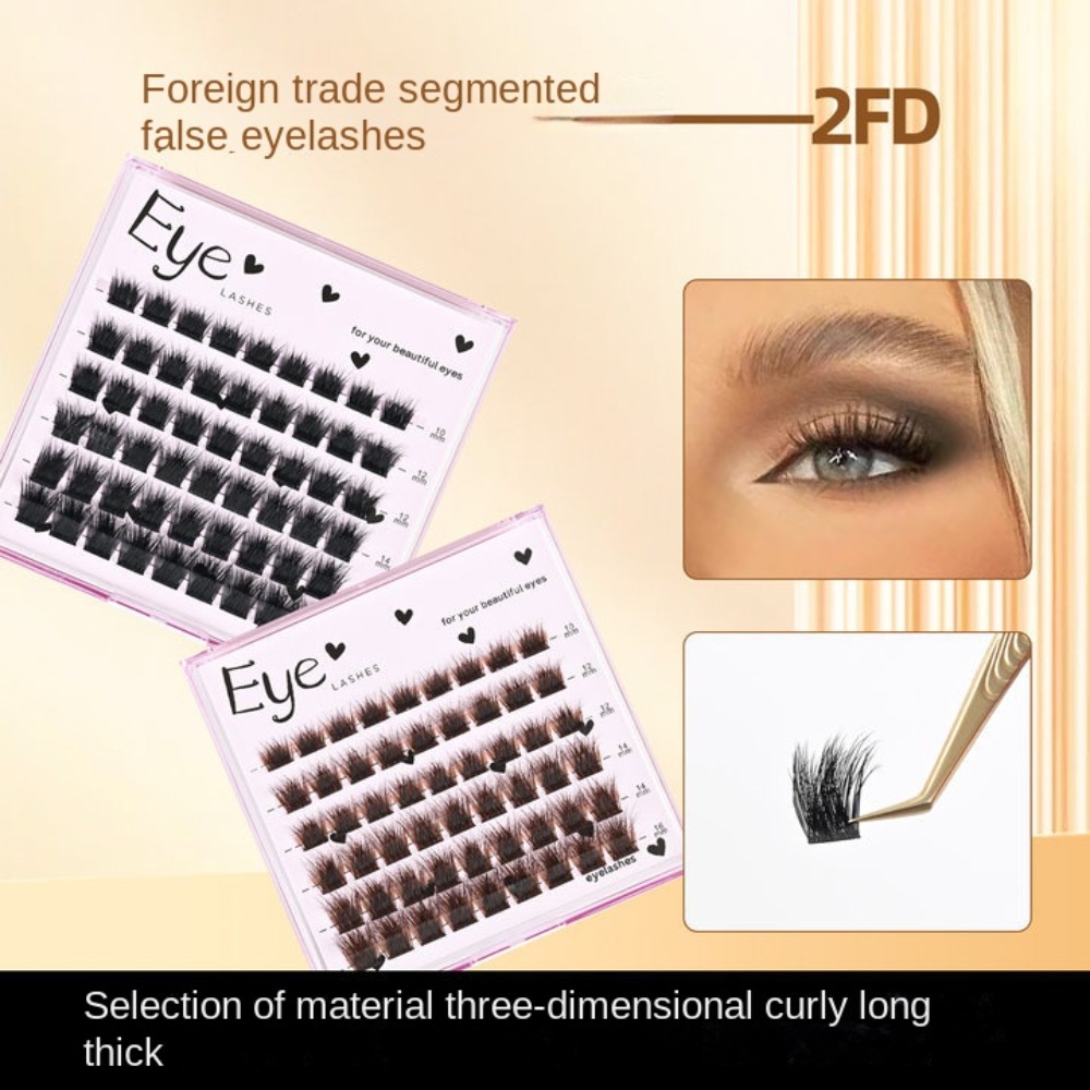 New 3D Mink Effect Segmented False Eyelashes Single Cluster Soft Fluffy Fake Eyelash Set Handmade Reusable Natural Segmented Eyelashes Women