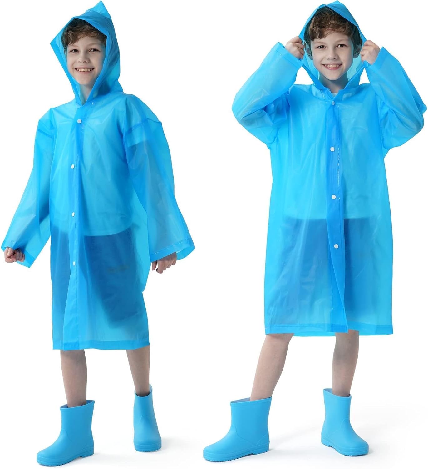 Waterproof Kids EVA Raincoat - Multi-Color Emergency Rain Poncho for Boys & Girls, Lightweight & Portable