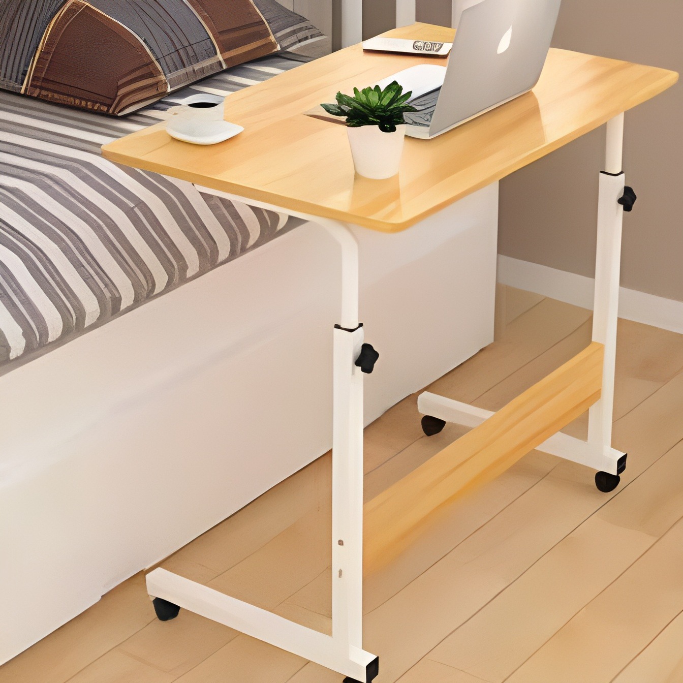 Bed Tables for Eating and Laptops Mobile Computer Stand Desk Portable Side Table