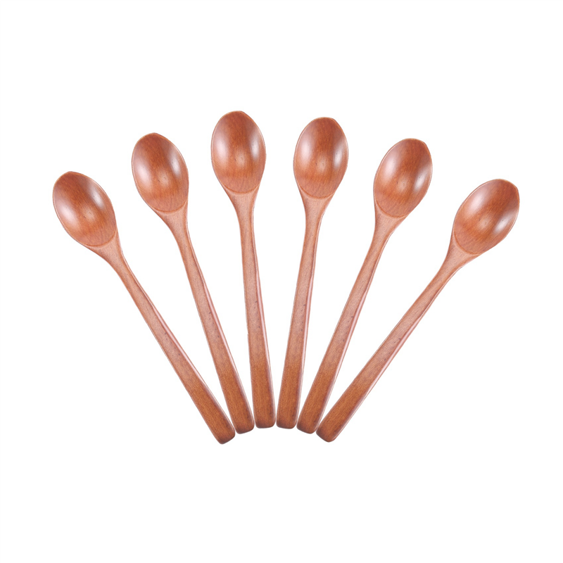 Wooden Spoons, 60 Pieces Wood Soup Spoons for Eating Mixing Stirring, Long Handle Spoon Kitchen Utensil