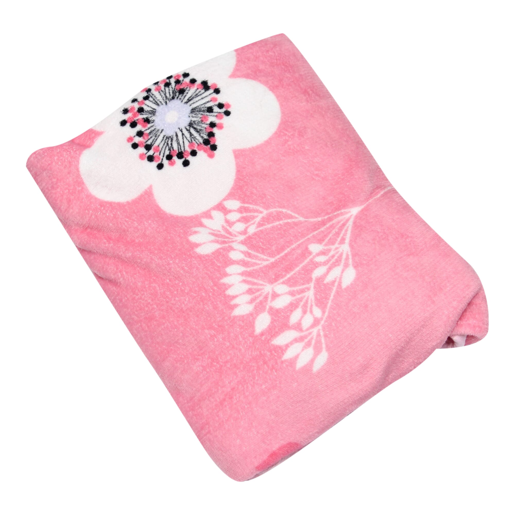 Pink Flower Printed Blanket King Size