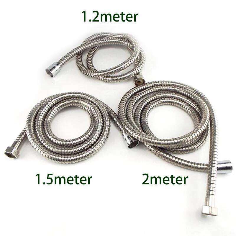1.2m 1.5m 2m Bathroom head Hose Tube Long for home bath wc Shower Extension Plumbing Pipe Pulling Stainless Steel
