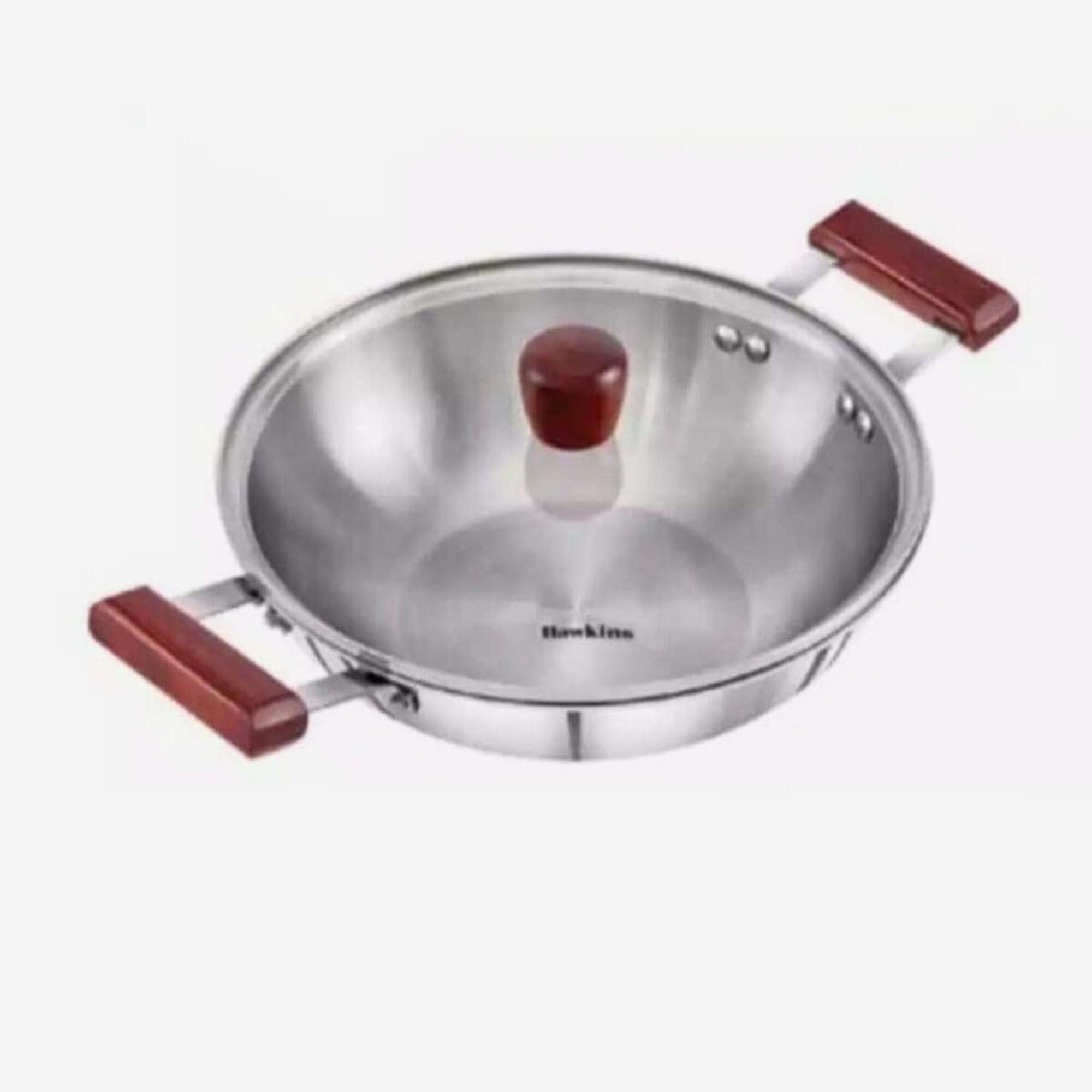 Hawkins Tri-Ply Steel Kadai With Glass Lid 2.5L 24 Cm