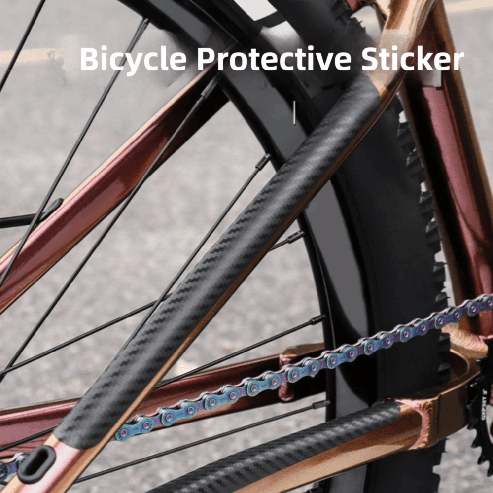 Premium Carbon Fiber Look Bicycle Frame Sticker Self Adhesive Water Resistant Frame Guard Patch Oil Resistant Anti-Scratch Protective Decal Set Road Bikes