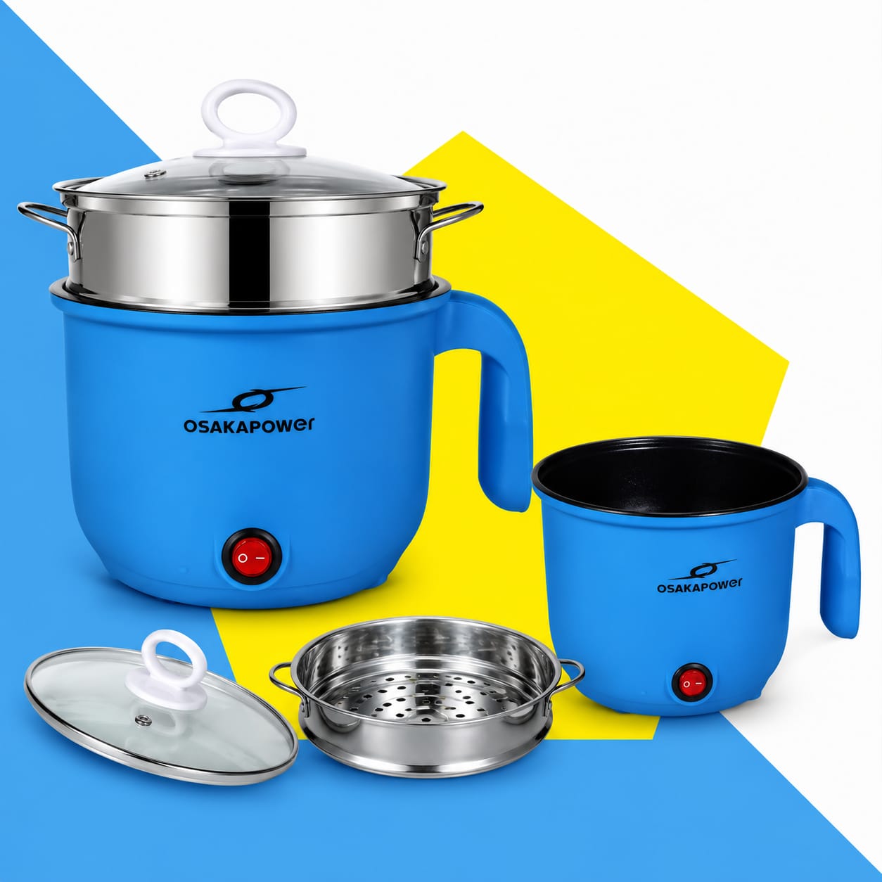 MTS Multifunctional Cooking Electric Pot Electric Cooking Pot, Rapid Noodles Maker, 1.8L Non-Stick Mini Hot Pot Food Steamer Momo Maker 650W