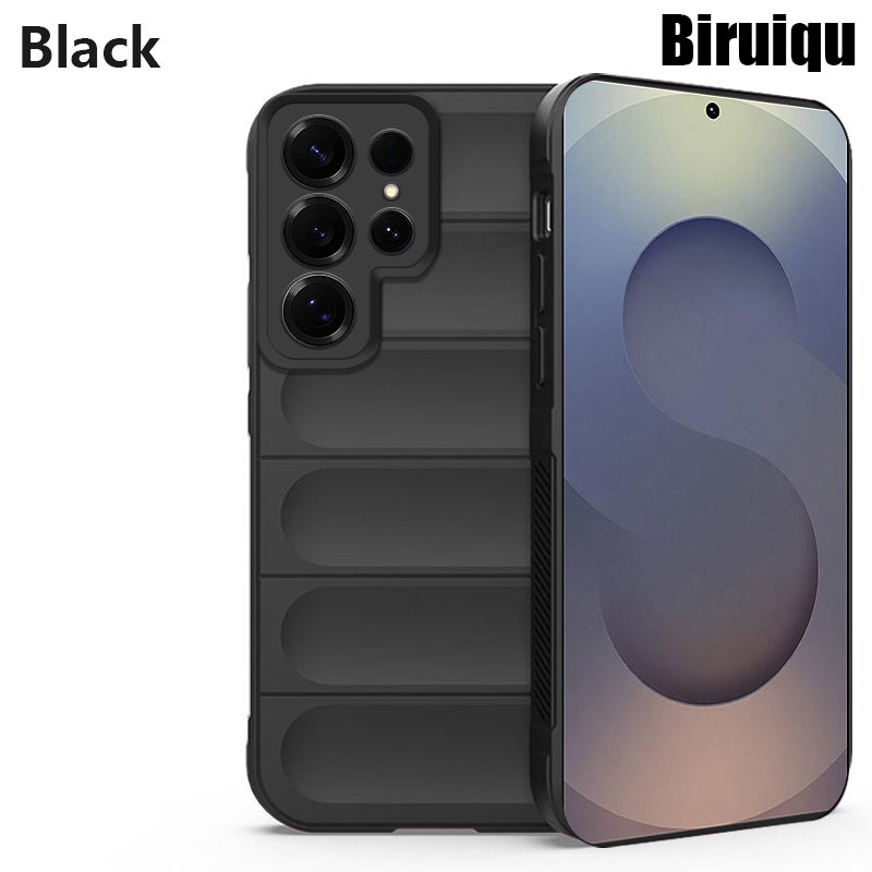 Biruiqu For Samsung Galaxy S25 S25+ S25 Ultra Illusionary Shield Silicone Soft Shell Anti-fall And Shock-absorbing Protective Phone Case
