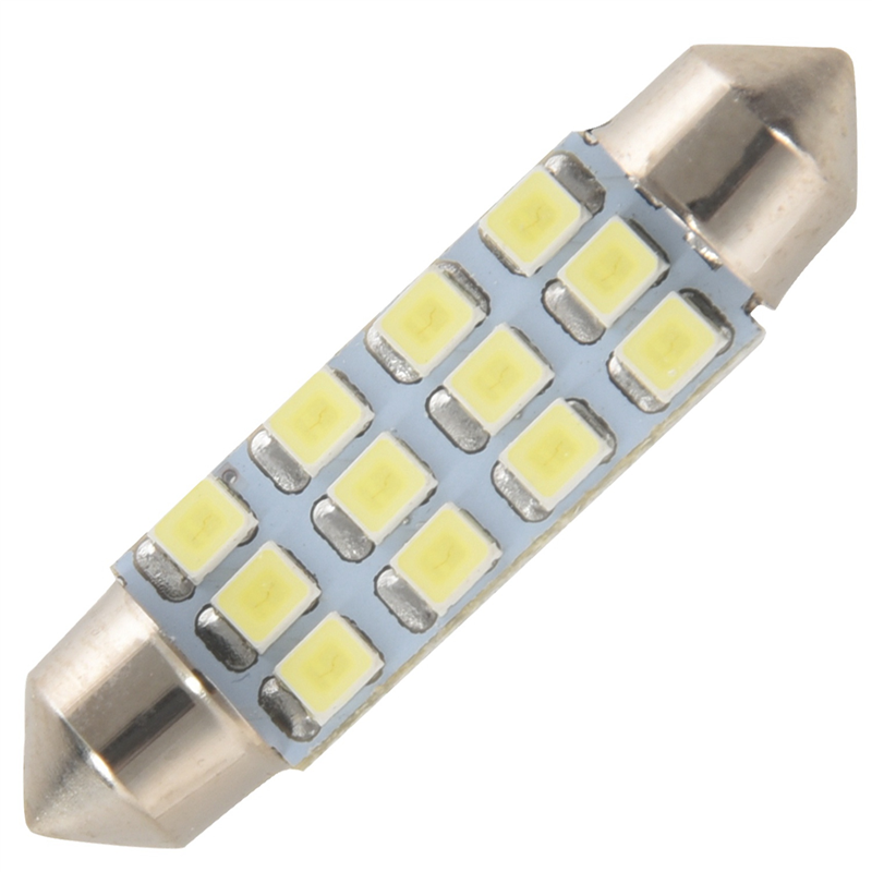 4pcs 42mm 12 3528 LED White Car Interior C5W Dome Festoon Bulb Light Lamp DC 12V