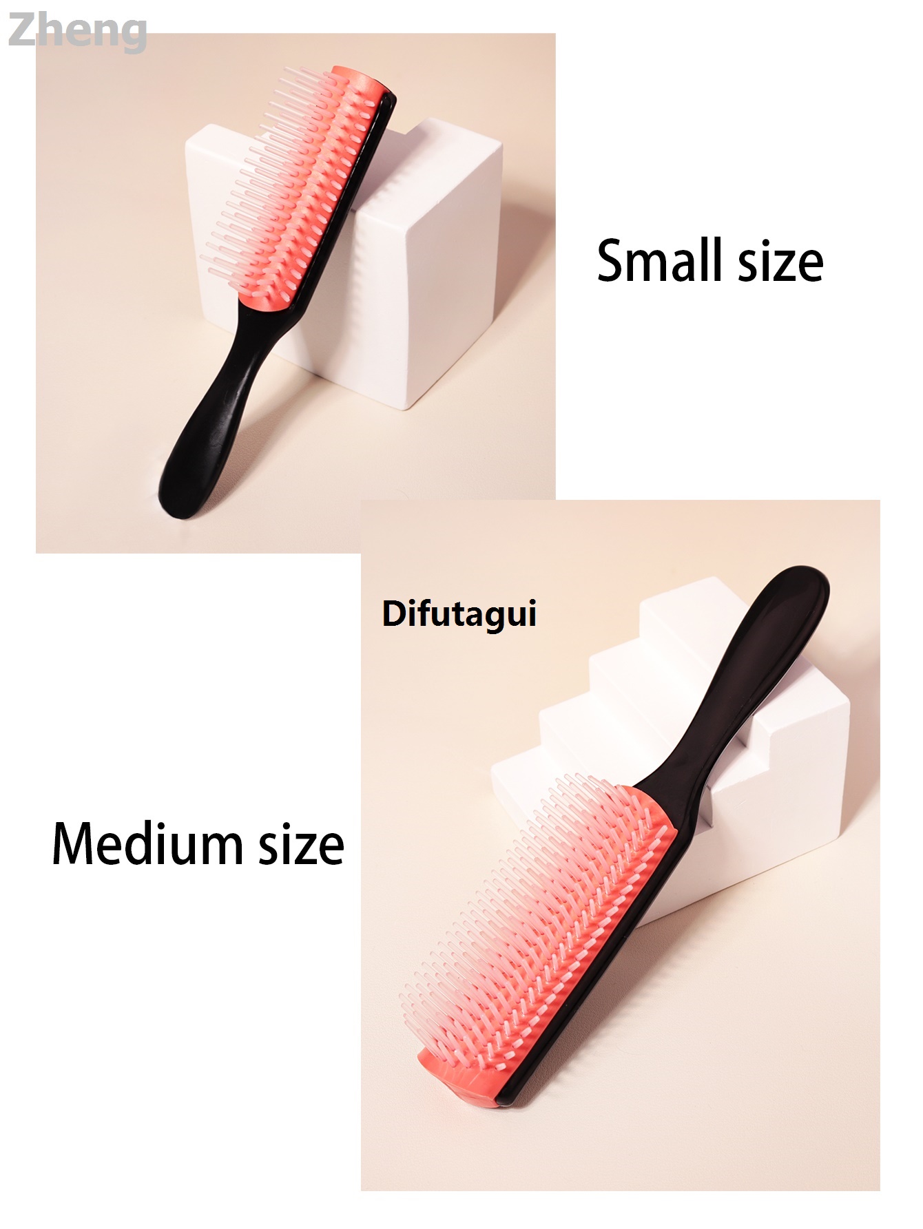 Difutagui Zheng Styling tools for hair, natural thickness, classic styling with 9 rows and Profesional Portable 5 brushes, curls and straight hair, blow hair separated, sculpted and