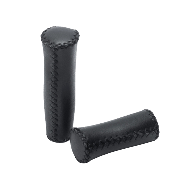 Casual Retro Beach Cruiser Bike Handle Long and Short GripsPU Leather Bike Handlebat Grips for Most Mountain, BMX