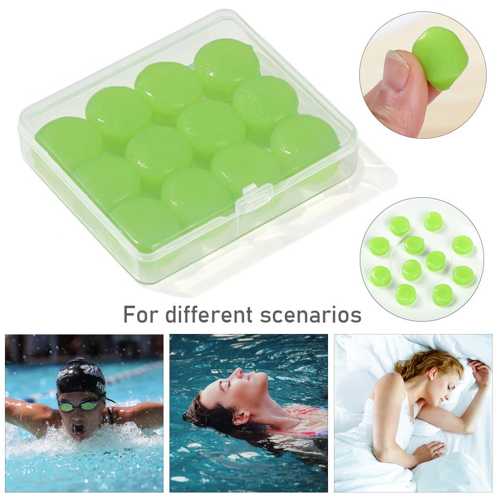 6 Pairs Diving Soundproof Hearing Protect Waterproof Earbud Anti-noise Ear Plugs Soft Silicone Earplugs Noise Reduction