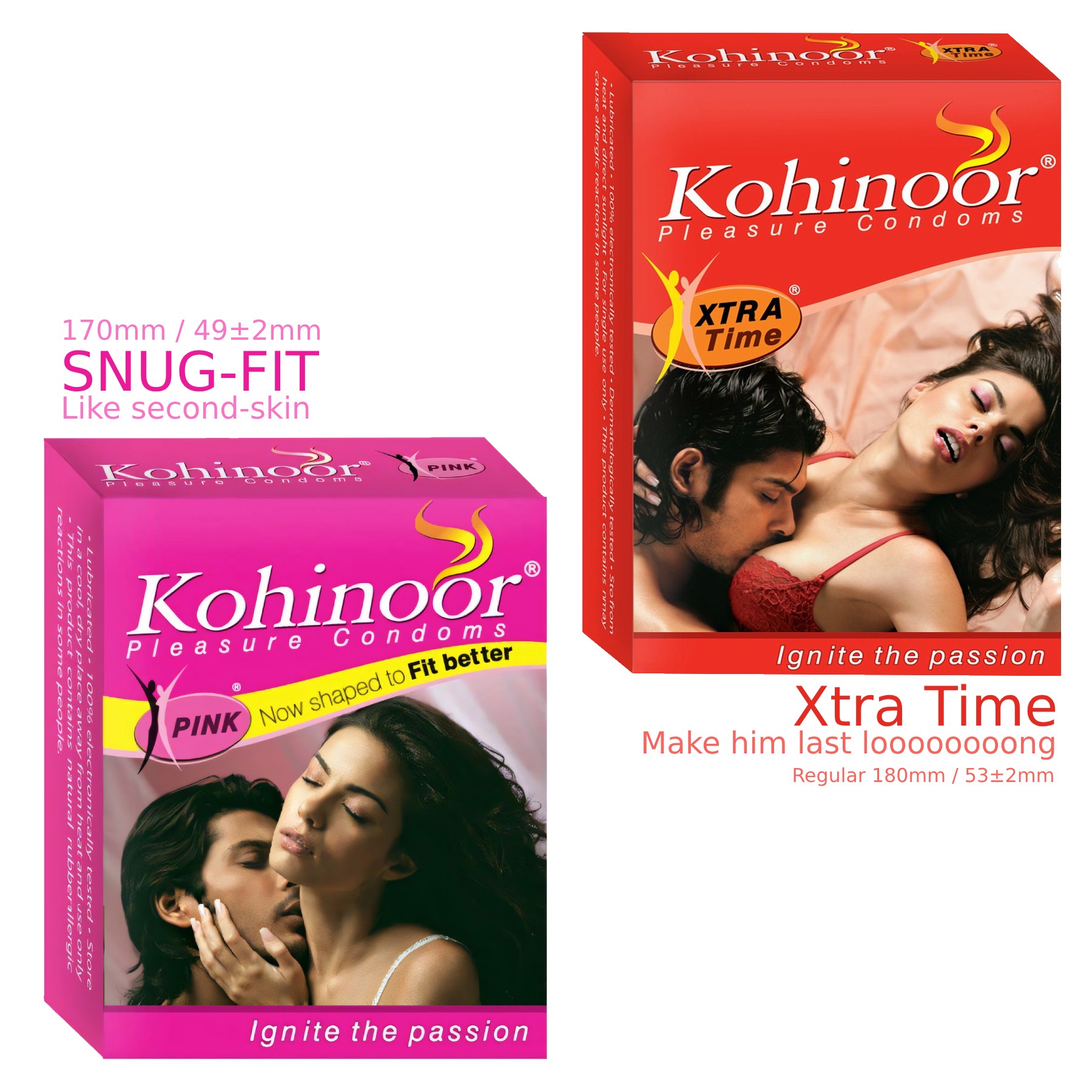Durex Kohinoor 6 Condoms, 3s(Pack Of 2) | Pink + Xtra Time Combo Set