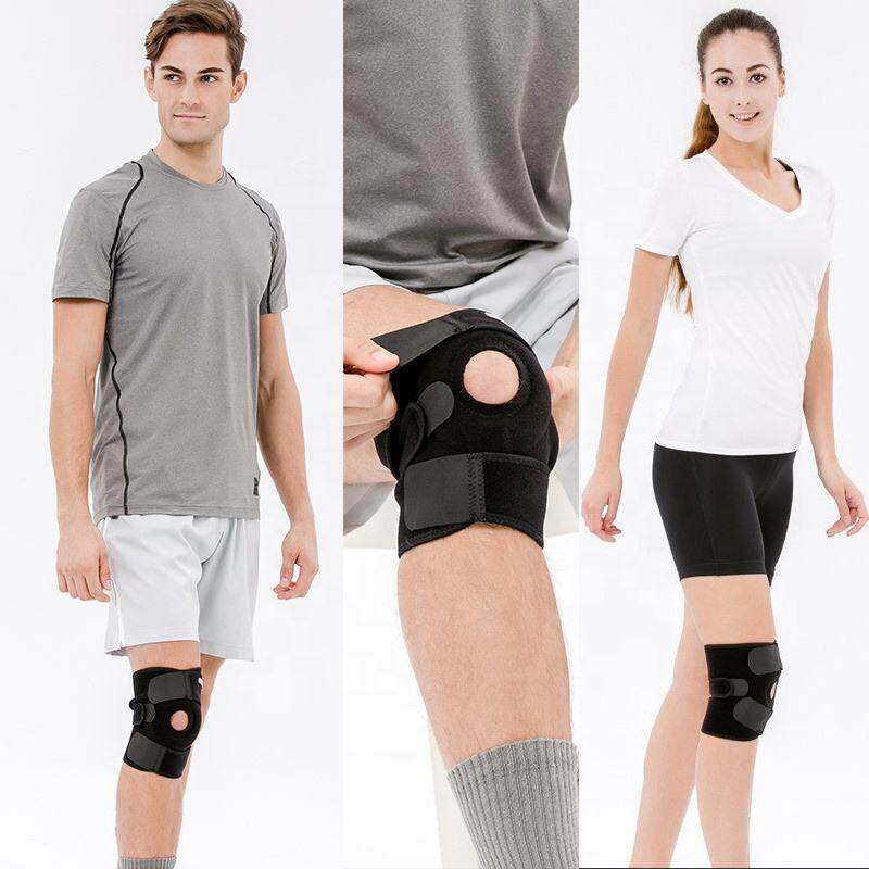 Sibote Support, Unisex Adjustable Knee Cap Knee Support Knee Brace (Free Size Black) 1 Piece - Sports Ankle Cap |