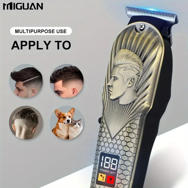Professional Electric Hair Clipper for Men - LED Digital Display | USB Rechargeable | 500mAh Lithium Battery