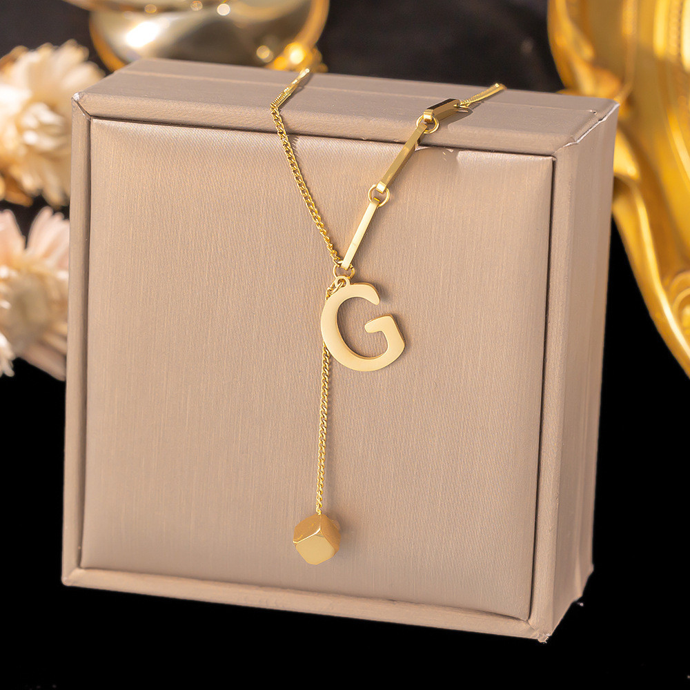 Enacolor 18K Plated Stainless Steel Initial Necklaces Letter Pendant for Accessories Bles Online DZ-23B-03