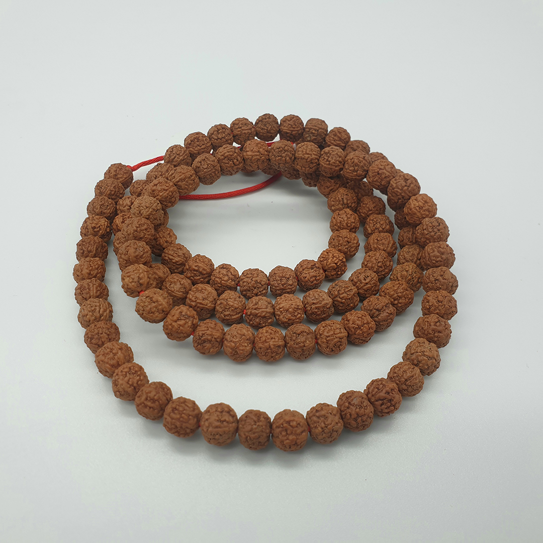 5 Mukhi Indonesian Rudraksha Mala Stone Finish Dana-109 beads gemstone