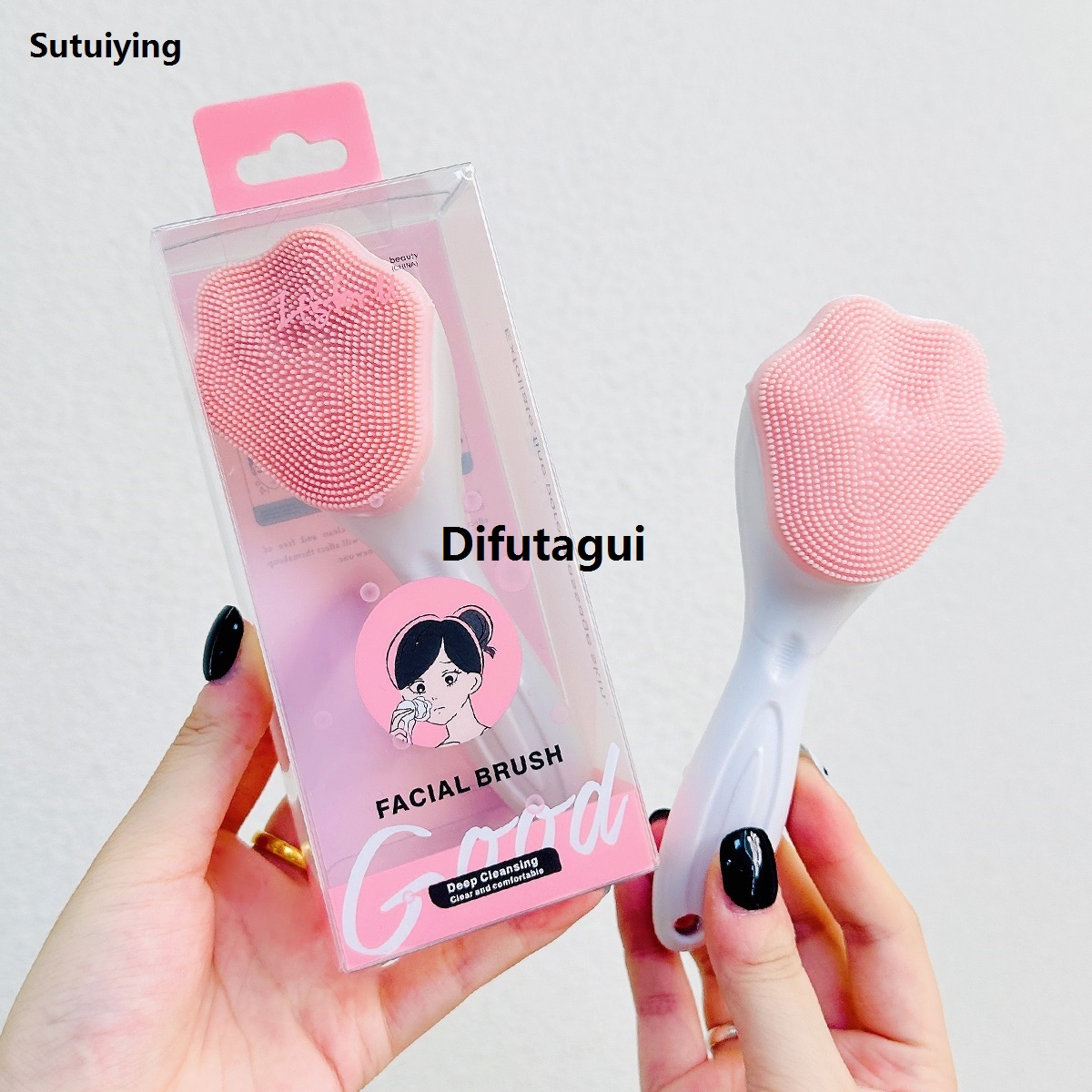 Difutagui 1PC a cat's paw-shaped silicone face brush, which can deeply New style New clean facial pores and is portable for business trips.