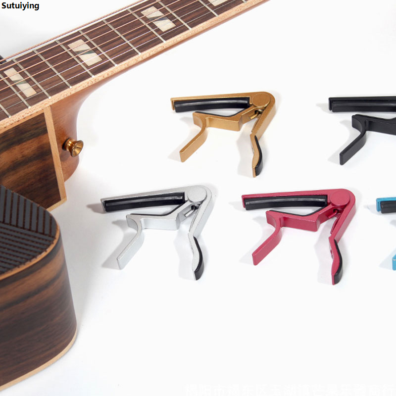 Sutuiying Guitar Capo High Quality Aluminium Alloy Silver Quick Change Clamp New style Key Acoustic Classic Guitar Capo for Tone Adjusting Guitar